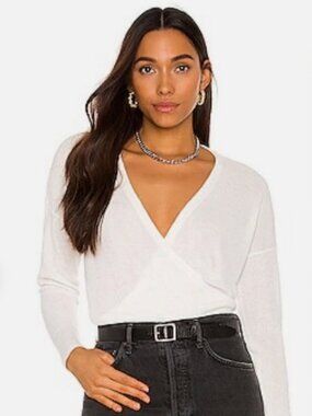 L'AGENCE Blair Crossover Pullover Top in Ivory - 90% OFF!